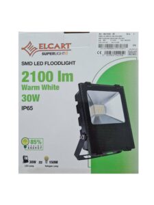 PROIETORE LED SMD BC 30W IP65 NERO LUCE CALDA 3000K - ELCART 184166200