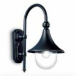 LAMPARA NERA S/BASE C/STAFFA X PALO - NOBILE ILLUMINAZIONE 2033/02/NE/SB