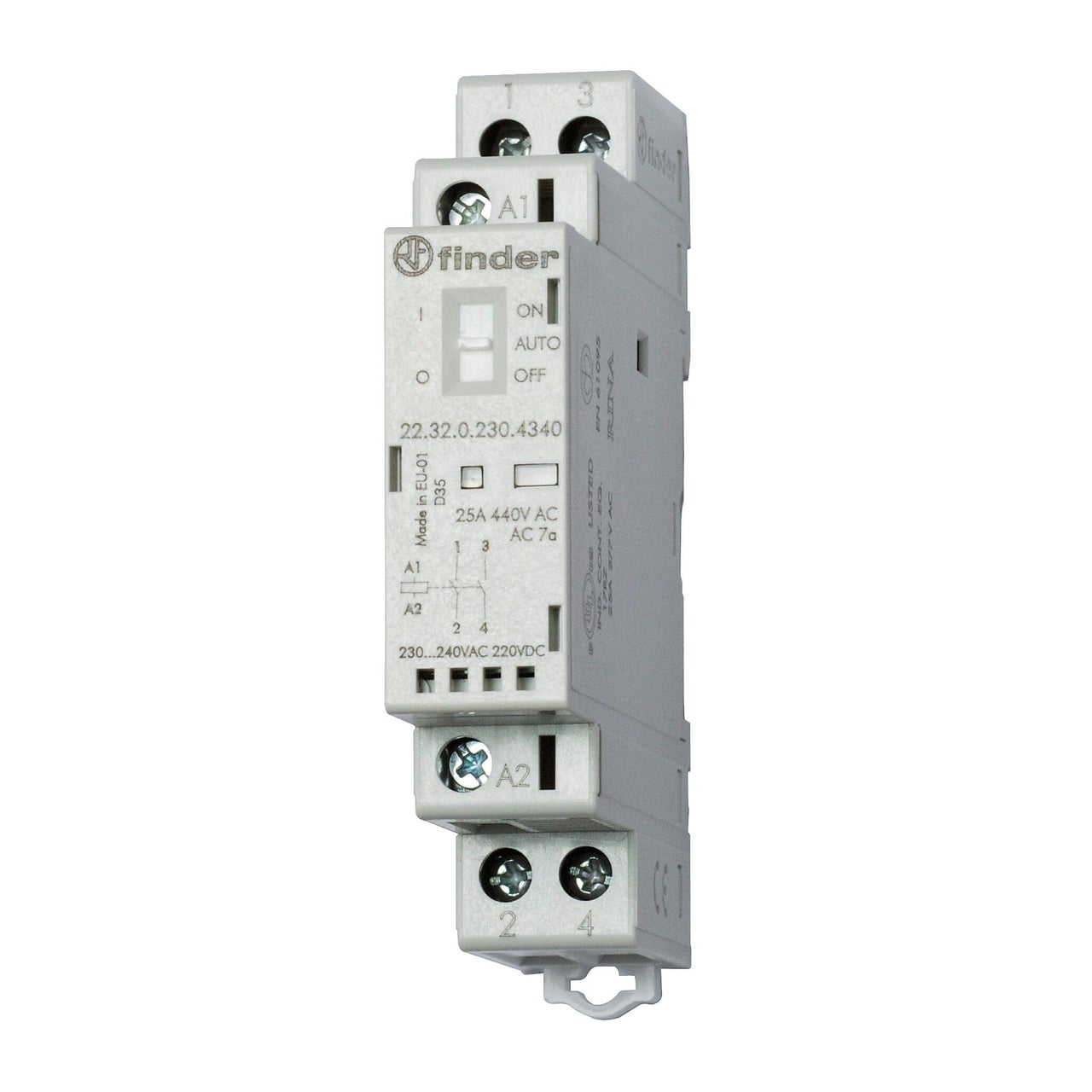 CONTATTORE 25A 2 CONTATTI 17.5MM 24V AC/DC PRO2-18 - FINDER 223200244320 CONTATTORE 25A 2 CONTATTI 17.5MM 24V AC/DC PRO2-18 - FINDER 223200244320