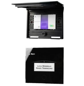 PULSANTE A TARGA LUMINOSA NERA -NOLOOK-IN VETRO X 503 - ZIPPO 22920N