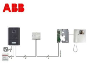 KIT VIDEOCITOFONICO ABB BUS 2 FILI MONOFAMILIARE A COLORI - ABB 2CSV5004KT