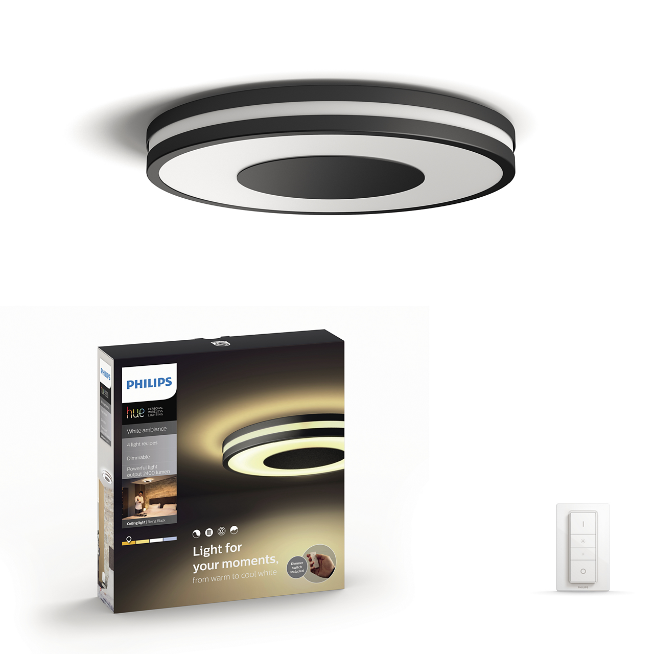 BEING HUE PLAFONIERA CONNESSA NERA + DIMMER - PCL MASSIVE 3261030P7 BEING HUE PLAFONIERA CONNESSA NERA + DIMMER - PCL MASSIVE 3261030P7