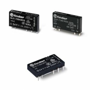 Mini relè per circuito stampato (EMR o SSR) 0.1 - 2 - 6 A - Scambio, Relè elettromeccanico, Nessuna, 24 V, A prova di flussante (RT II), 1 contatto, 6 A, AgNi, DC sensibile - FINDER 345170240010