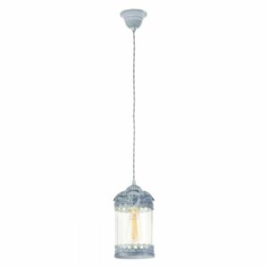 VINTAGE-LANTERNA E27 1LX60W 14CM METALLO GRI/BLU V/TRASPAR. - EGLO ITALIANA SRL 49204
