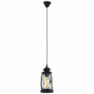 VINTAGE-SOSP.E27 1LX60W 14CM METALLO NERO+VETRO TRASPARENTE - EGLO ITALIANA SRL 49213