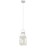 VINTAGE-LANTERNA E27 1LX60W METALLO PATINATO/BIANCO+V/TRASP. - EGLO ITALIANA SRL 49222