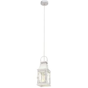 VINTAGE-LANTERNA E27 1LX60W METALLO PATINATO/BIANCO+V/TRASP. - EGLO ITALIANA SRL 49222