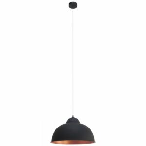 VINTAGE-SOSP.E27 1LX60W DIAM.37CM METALLO NERO+RAME - EGLO ITALIANA SRL 49247
