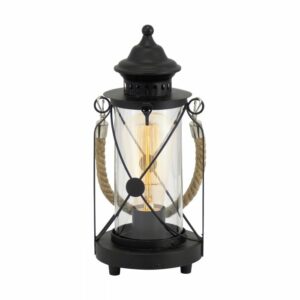 VINTAGE-LANT.E27 1LX60W 14CM METALLO NERO+VETRO TRASPARENTE - EGLO ITALIANA SRL 49283