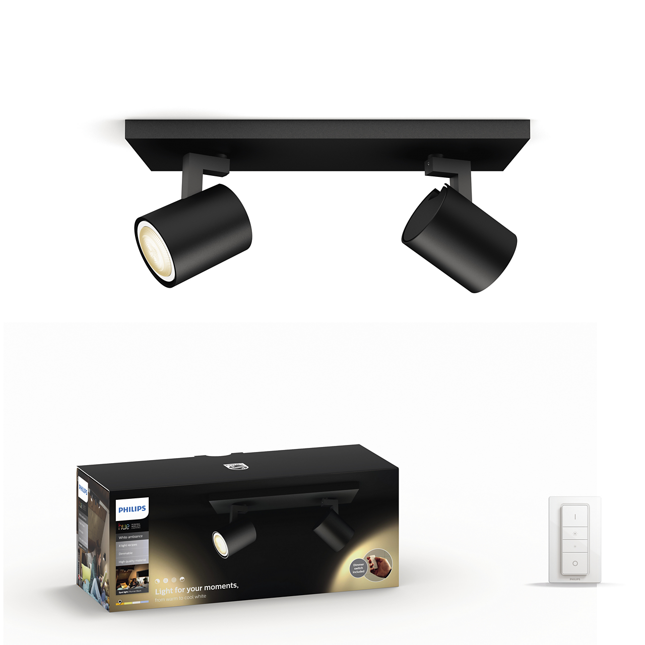RUNNER HUE FARETTO CONNESSO 2 LUCI NERO + D - PCL MASSIVE 5309230P7 RUNNER HUE FARETTO CONNESSO 2 LUCI NERO + D - PCL MASSIVE 5309230P7