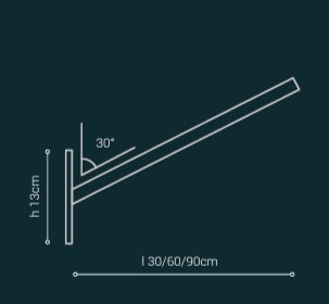 APPLIQUE LUNGHEZZA 30 CM INCLINATA 30O COLO - AMARCORDS SRL AP123 APPLIQUE LUNGHEZZA 30 CM INCLINATA 30O COLO - AMARCORDS SRL AP123