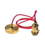 PENDEL 2MT CAVO TONDO ROSSO E RAME ANTICO LUC.E27 - AMARCORDS SRL AT510