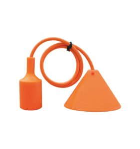 PENDEL 1MT SILICONE ARANCIONE E27 - AMARCORDS SRL AT904