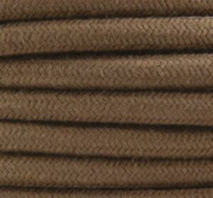 CAVO ELETTRICO RIVESTITO IN TESSUTO TONDO MARRÒ 3X0.75 COTON - AMARCORDS SRL AX417