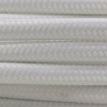 CAVO ELETTRICO RIVESTITO IN TESSUTO TONDO BIANCO 3X0,75 SETA - AMARCORDS SRL AX601
