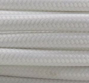 CAVO ELETTRICO RIVESTITO IN TESSUTO TONDO BIANCO 3X0,75 SETA - AMARCORDS SRL AX601