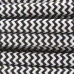 CAVO ELETTRICO RIVESTITO IN TESSUTO TOND ZIG ZAG 3X0,75 SETA - AMARCORDS SRL AX620