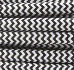 CAVO ELETTRICO RIVESTITO IN TESSUTO TOND ZIG ZAG 3X0,75 SETA - AMARCORDS SRL AX620