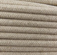 CAVO ELETTRICO RIVESTITO IN TESSUTO TONDO TUFO 3X0,75 CANAPA - AMARCORDS SRL AX682