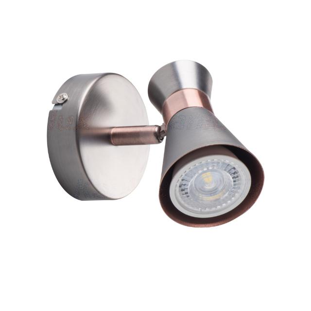 MILENO SPOT ARGENTO/RAME 1LXGU10 - DARK LIGHT DI MELECCHI ROBERTO DKK29111 MILENO SPOT ARGENTO/RAME 1LXGU10 - DARK LIGHT DI MELECCHI ROBERTO DKK29111