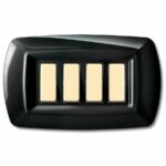 PLACCA TONDO' 4 MODULI NERO - ELETTROCANALI PLADER GROUP ECL2594N