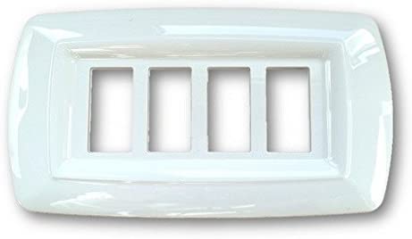 PLACCA TONDO' 4 MODULI BIANCO - ELETTROCANALI PLADER GROUP ECL2594WH PLACCA TONDO' 4 MODULI BIANCO - ELETTROCANALI PLADER GROUP ECL2594WH