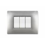 PLACCA MYLIFE Q 3 MOD.ALLUMINIO CHIARO - ELETTROCANALI PLADER GROUP ECL2883AC