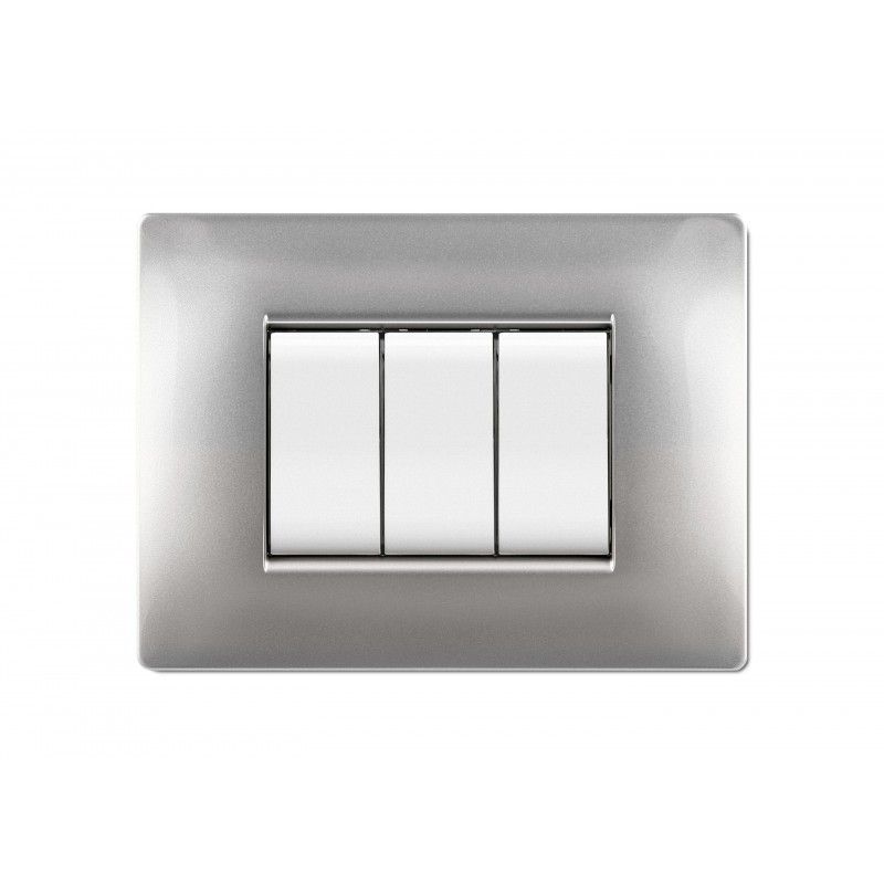 PLACCA MYLIFE Q 3 MOD.ALLUMINIO CHIARO - ELETTROCANALI PLADER GROUP ECL2883AC PLACCA MYLIFE Q 3 MOD.ALLUMINIO CHIARO - ELETTROCANALI PLADER GROUP ECL2883AC