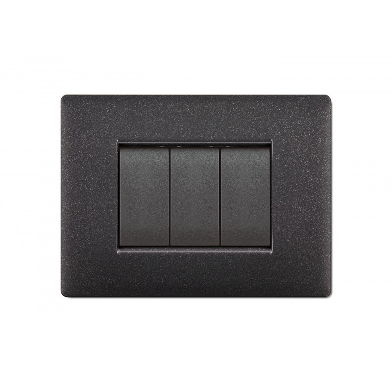 PLACCA MYLIFE Q 3 MOD.VULC.GRIGIO NOTTE - ELETTROCANALI PLADER GROUP ECL2883V-GN PLACCA MYLIFE Q 3 MOD.VULC.GRIGIO NOTTE - ELETTROCANALI PLADER GROUP ECL2883V-GN