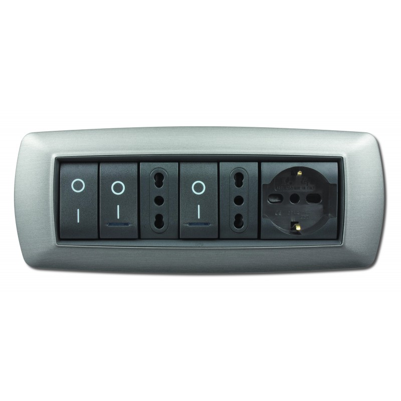 PLACCA MYLIFE 7 MOD.ACCIAIO SATINATO - ELETTROCANALI PLADER GROUP ECL2987AS PLACCA MYLIFE 7 MOD.ACCIAIO SATINATO - ELETTROCANALI PLADER GROUP ECL2987AS