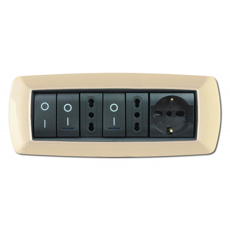 PLACCA MYLIFE 7 MODULI AVORIO - ELETTROCANALI PLADER GROUP ECL2987A PLACCA MYLIFE 7 MODULI AVORIO - ELETTROCANALI PLADER GROUP ECL2987A