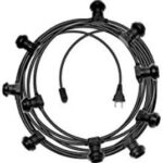 CATENA DI LUCI C/CAVO NE 10 PORTAL.E27 NERA IP44 10 METRI - FAEG SRL FG24283