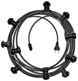 CATENA DI LUCI C/CAVO NE 10 PORTAL.E27 NERA IP44 10 METRI - FAEG SRL FG24283
