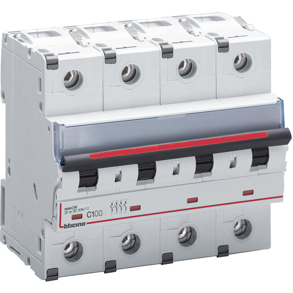 BTDIN 250 - MAGNETOT 4P CURVA C 100A 25KA - BTICINO FV84C100 BTDIN 250 - MAGNETOT 4P CURVA C 100A 25KA - BTICINO FV84C100