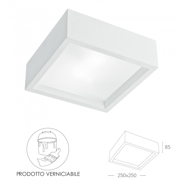 PL GESSO QUADRA BCO CON VETRO 2XE27 MAX 42W - FAN EUROPE LIGHTING SRL I-GABRIEL/PL25Q PL GESSO QUADRA BCO CON VETRO 2XE27 MAX 42W - FAN EUROPE LIGHTING SRL I-GABRIEL/PL25Q