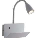 APPL.SPOT 1XGU10 LED IN METALLO CON MENSOLA PORTA LIBRO - FAN EUROPE LIGHTING SRL I-GULP-AP BCO