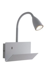 APPL.SPOT 1XGU10 LED IN METALLO CON MENSOLA PORTA LIBRO - FAN EUROPE LIGHTING SRL I-GULP-AP BCO