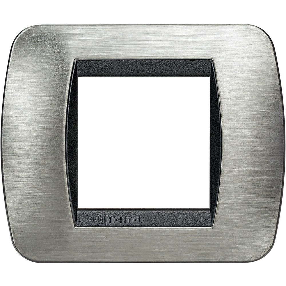 LIVING INT - PLACCA 2P ACCIAIO SPAZZOLATO - BTICINO L4802ACS LIVING INT - PLACCA 2P ACCIAIO SPAZZOLATO - BTICINO L4802ACS