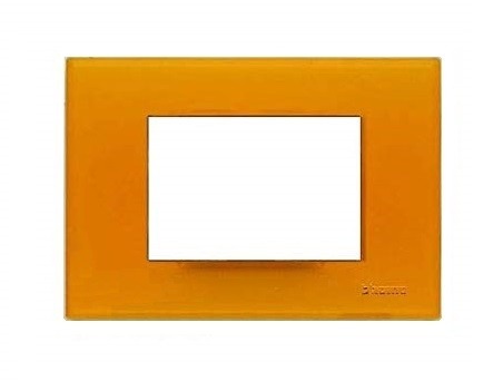 LIGHT - PLACCA 3 POSTI ARANCIO GEL - BTICINO N4803AJ LIGHT - PLACCA 3 POSTI ARANCIO GEL - BTICINO N4803AJ