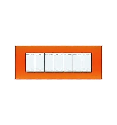 LIGHT - PLACCA 7 POSTI ARANCIO GEL - BTICINO N4807AJ LIGHT - PLACCA 7 POSTI ARANCIO GEL - BTICINO N4807AJ