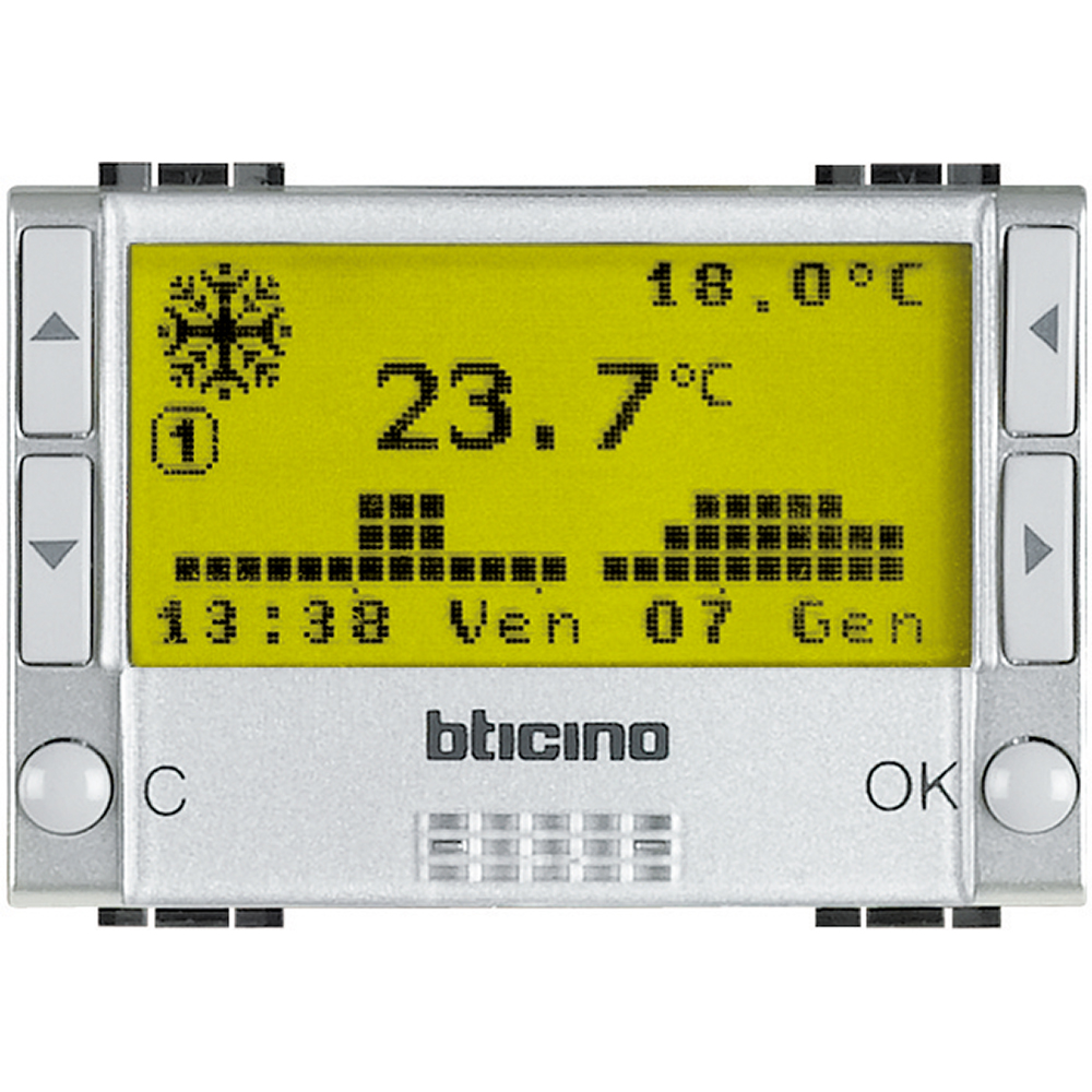 LIGH TECHT - CRONOTERMOSTATO A BATTERIE - BTICINO NT4451 LIGH TECHT - CRONOTERMOSTATO A BATTERIE - BTICINO NT4451