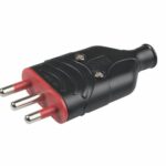 SPINA MOBILE 16A 2P+T MONOBLOCCO ANTISCHIACCIAMENTO NERO - ROSI MATERIALE ELETTRICO SRL RS78007