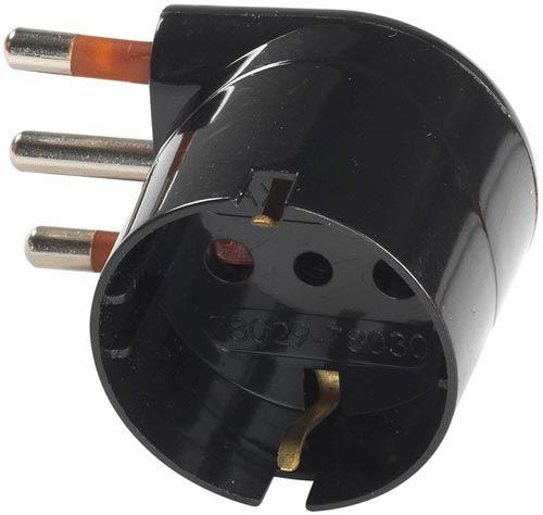 ADATTATORE SHUKO 90° 10A 2P+T NERO -SALVASPAZIO A NORME- - ROSI MATERIALE ELETTRICO SRL RS78028 ADATTATORE SHUKO 90° 10A 2P+T NERO -SALVASPAZIO A NORME- - ROSI MATERIALE ELETTRICO SRL RS78028