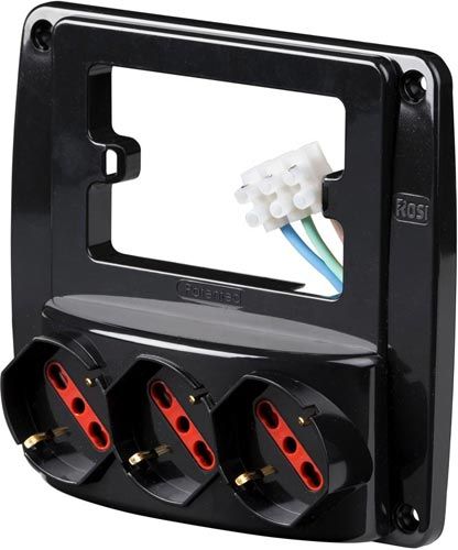 MULTIPRESA DA 503 3 SCHUKO BIVALENTI NERA - ROSI MATERIALE ELETTRICO SRL RS94133 MULTIPRESA DA 503 3 SCHUKO BIVALENTI NERA - ROSI MATERIALE ELETTRICO SRL RS94133