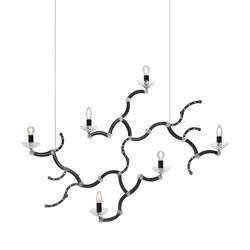 SOSPENSIONE GHEBO 6 LUCI NERA - KARMAN SRL SE1461NINT